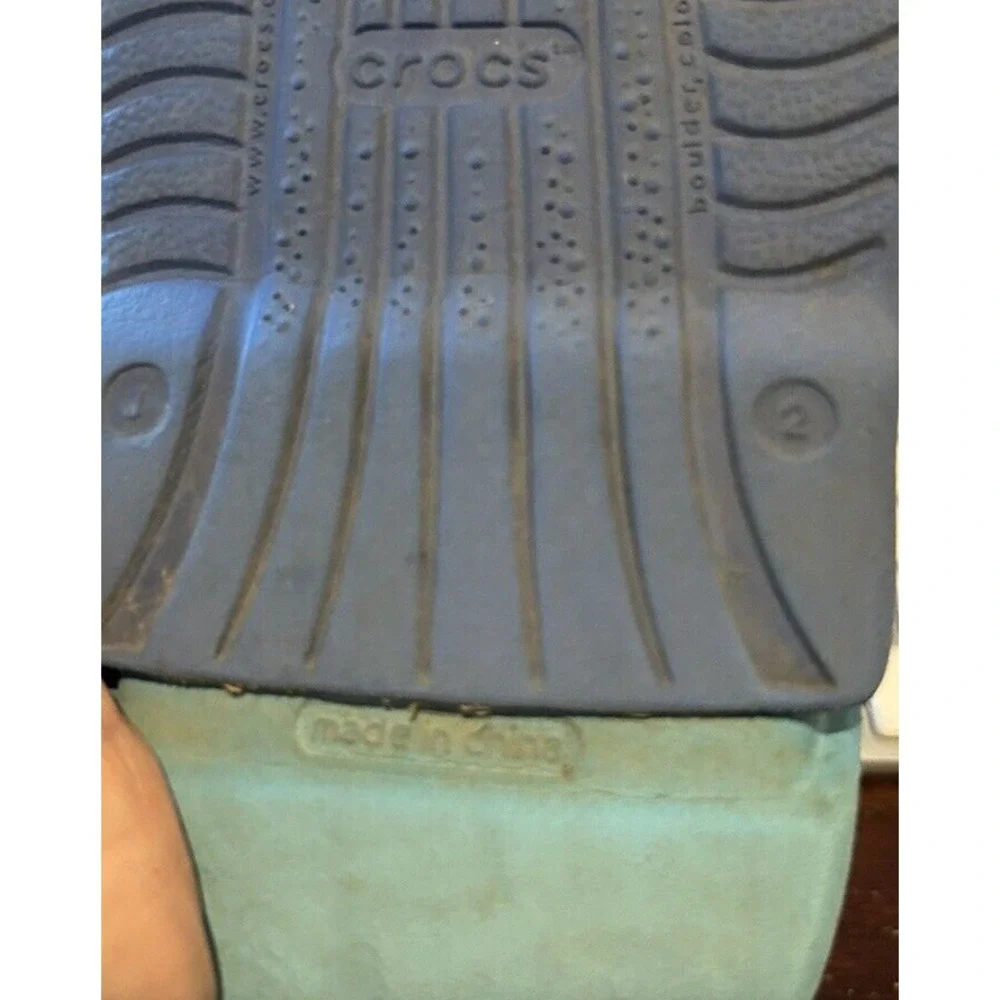 Disney Crocs Sandals Boys 2 Slide Youth Junior Blue Mickey Cut Out